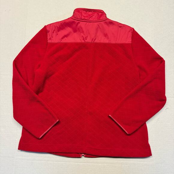 Talbots Zip-Up Textured Fleece Warm Cozy Winter Holiday Jacket Women Lp Red - Picture 4 of 7